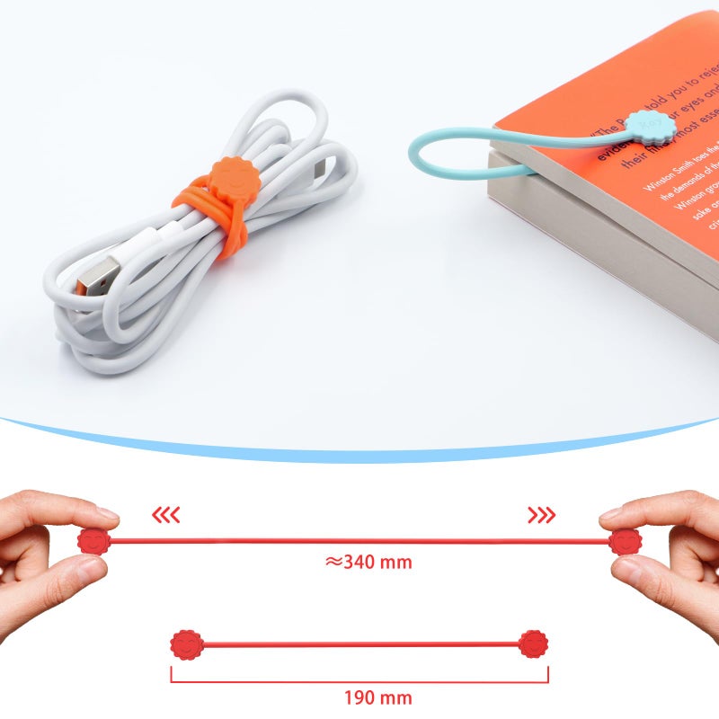 Rich&Ray 10Colors-30Pack Reusable Silicone Twist Ties  Magnetic Cable Ties with Strong Magnet for Organizing Cables  Hanging Stuff  Used in Many Ways or Just for Fun (10C-30Pack) - Image 5
